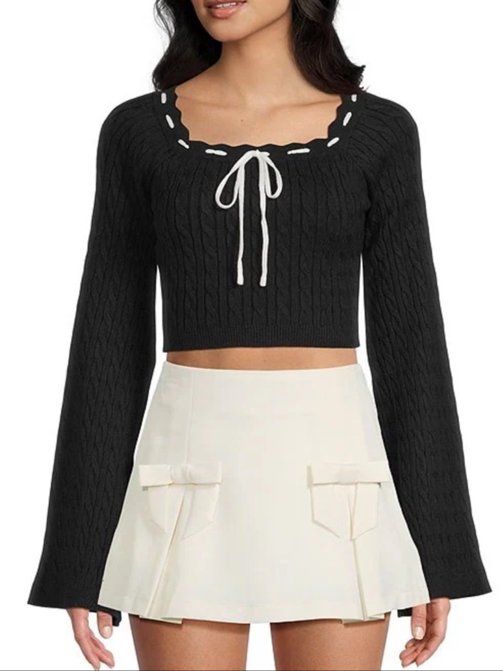 Altar'd State Black Cropped Sweater XS